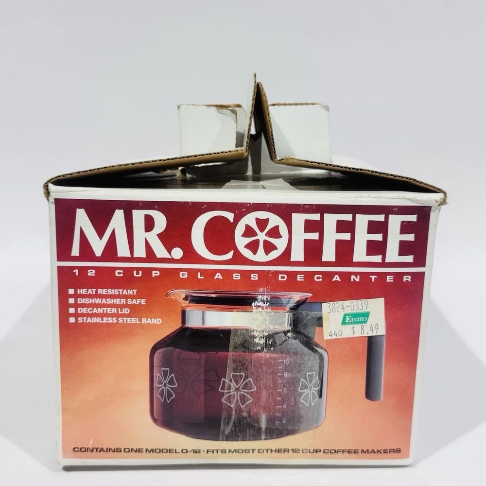 Vintage Mr Coffee 12 Cup Glass Replacement Carafe Pot Decanter Model D-12 In Box